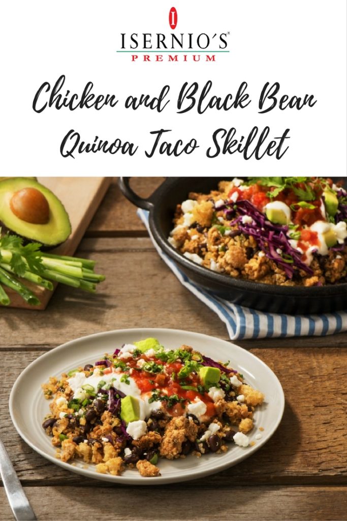 Chicken and Black Bean Quinoa Taco Skillet #skilletmeal