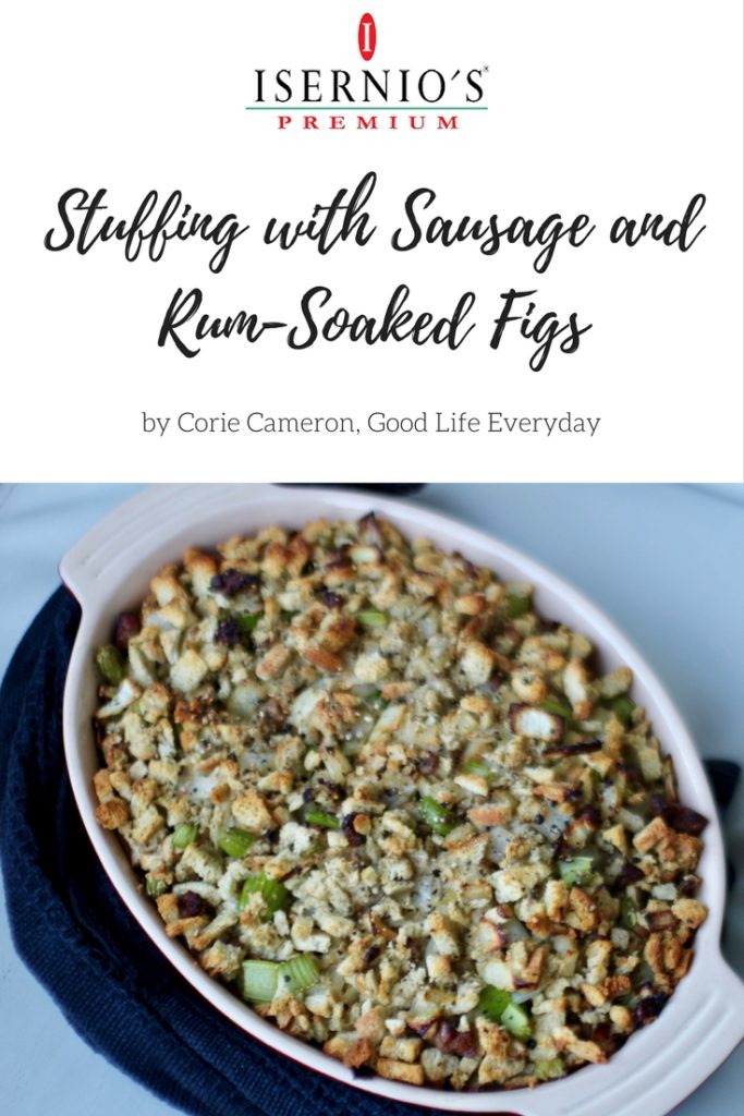 Stuffing with sausage and rum soaked figs. #holidayrecipe #stuffing