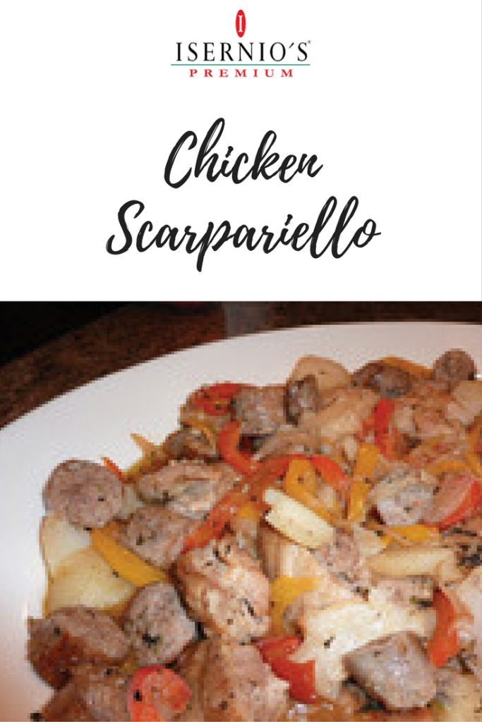 Chicken Scarpariello - chicken, sausage, peppers, onions, all in a tangy sauce #italianfood