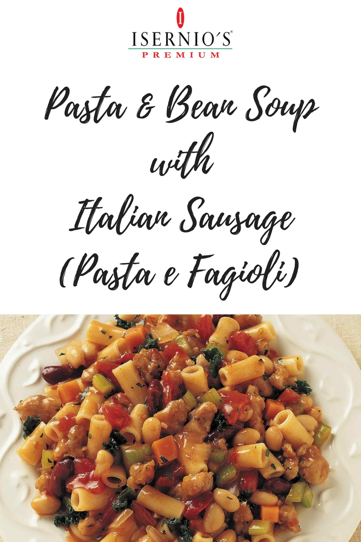 Pasta and Bean Soup with Sausage; Pasta e Fagioli #pastafagioli #pastafazool #sausagesoup
