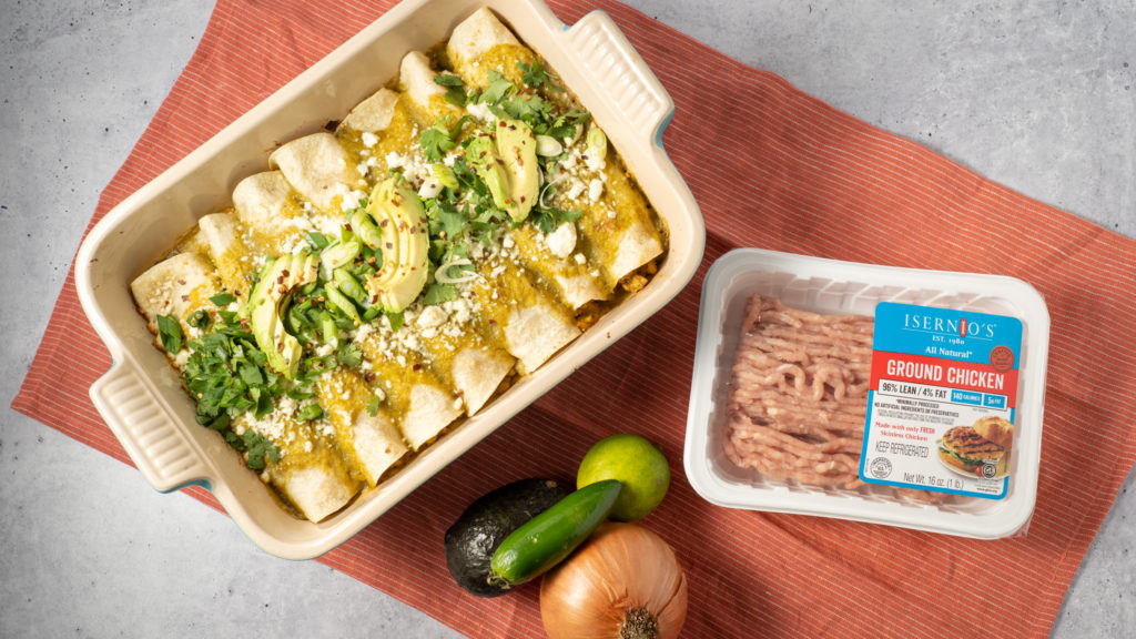 Salsa Verde Ground Chicken Enchiladas Isernio's Premium