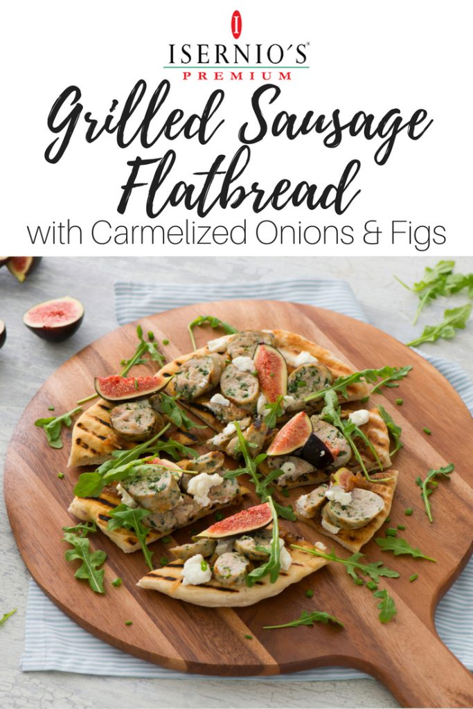 Grilled Sausage Flatbread with Carmelized Onions and Figs #pizza #recipe #sausage