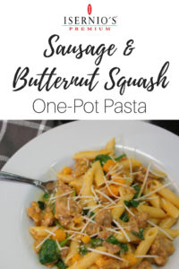 Sausage and Butternut Squash One-Pot Pasta #fallfood #skilletmeal #onepotmeal #easydinner