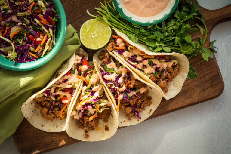 Korean BBQ Pork Tacos with Asian Slaw - Isernio's Premium